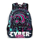 Punk Woman Gamer Rucksack Unisex 3D gedruckt Casual Fashion Rucksack Reise Schultasche Laptop Rucksack für Jungen M