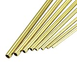 sourcing map Messingrohr, 2 mm, 2,5 mm, 3 mm, 3,5 mm, 4 mm, 4,5 mm, 5 mm, 5,5 mm Außendurchmesser x 0,5 mm Wandstärke, 300 mm Länge, nahtlos, Rundrohr, 8 Stück