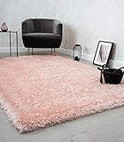 the carpet Willow Langflor, Hochflor Teppich, Wohnzimmer, Schlafzimmer, Modern, Weich, Matt, Einfarbig, Unifarben, Rosa 120 x 160