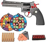 ZJIEX Klassischer Soft Bullet Toy Gun Revolver, Eva Sponge Bullet werfen, Shock Wave Dart-1: 1 Größe Legierungsrahmen Soft Bullet Pistol, Waffen Kriegsmodell (hohe Qualität)