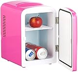 Rosenstein & Söhne Dosen Kühler: Mini-Kühlschrank AC/DC, 12/230V 4l, mit Warmhalte-Funktion, pink (Kleiner Kühlschrank)