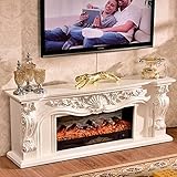 JIAQUAN-SHOP Elektrokamin Elektrischer Firebox Brenner Kamin Set chimneypiece Holz Mantel mit Kunst LED Optische Flamme Dekoration Elektrischer Kamin (Color : White with Heater)