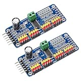 Electrely 2 Stücke PCA9685 16 Kanal 12 Bit PWM Servomotor Treiber, IIC Schnittstellen Servo Shield Modul für Arduino Robot und Raspberry