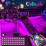 Auto LED Innenbeleuchtung, Winzwon 4pcs 48 LED Auto Strip Innenraumbeleuchtung Mehrfarbig Musik Ambientebeleuchtung mit APP Steuerbare, Wasserdicht led Innenraum Atmosphäre Licht fü