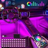 Auto LED Innenbeleuchtung, Winzwon 4pcs 48 LED Auto Strip Innenraumbeleuchtung Mehrfarbig Musik Ambientebeleuchtung mit APP Steuerbare, Wasserdicht led Innenraum Atmosphäre Licht fü