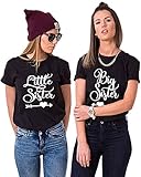 Best Friends BFF Big Little Sister T-Shirts für Zwei Beste Freundin (Tshirt Schwarz, Big Sister M)