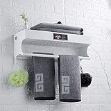 YYAI-HHJU Beheizter Handtuchtrockner, Intelligenter Elektrischer Handtuchhalter, Lochfreies Badezimmerregal, Trockenes Handtuch, Bakterien Hemmen, Badezimmer Trocken Halten, Weiß