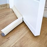 Doorstops Tür-Zugluftstopper, Wetterschutz, Türfeger, Verstellbar, Unter Der Tür, Zugluft, Isolator, Dichtungsstreifen, Haus-Akustikschaum (Color : Weiß)
