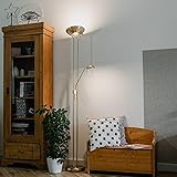 QAZQA - Modern Stehleuchte | Stehlampe | Standleuchte | Lampe | Leuchte Gold | Messing mit Leseleuchte inkl. LED und Dimmer - Diva 2 Dimmer | Dimmbar | Wohnzimmer | Schlafzimmer | Deckenfluter - S