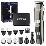 VIKICON Bodygroom Haarschneidemaschine Profi für Männer, Elektrisch Rasierer Herren, Barttrimmer, Nasentrimmer, Haarschneider, Intimrasierer, 11-in-1 Trimmer für Körper und Gesicht W