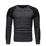 QWERD Herren Strickpullover Feinstrick Pullover mit Rundhalsausschnitt Herren-Strickpullover Streetwear Menswear Autumn/Winter Knit Knitwear Sweater Basic Rundhals Crew Neck Sweatshirt Lang