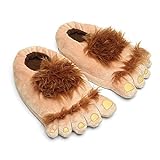 Luxugen Unisex Erwachsene Hobbit Füße Hausschuhe Halbling Plüsch-Pantoffeln Damen H
