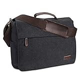 Umhängetasche Herren aus Vintagem Segeltuch, Premium Herrentasche, Laptoptasche für 15,6 Zoll Laptop, Schultertasche/Kuriertasche/Messenger Bag von R