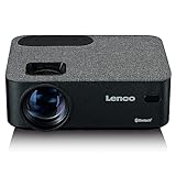 Lenco LPJ-700 Mini Beamer - Bluetooth Beamer - Mini Projektor 4000 Lumen - 30.000 Stunden Lebensdauer - Full HD - Bluetooth 5.0 - 2 x HDMI - USB - Fernbedienung - Schwarz/G