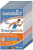 sanotact EnergieKick Kapseln • 8x20 Energie Kapseln als Energie Booster • Koffeintabletten mit Taurin+Vitamin B2 • Wachmacher bei Müdigkeit & für mehr Energ