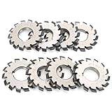 8PCS Evolventenzahnradfräser Set, Fräser Verzahnungswerkzeuge, Innenbohrungsdurchmesser 22mm V