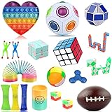 HIVEHYPE Fidget Toys Set, Anti-Angst, sensorisches Fidget Toy Set mit Pop und Marmor Mesh Angst Tube Fidget Block Stress Relief Spielzeug – UK Verkäufer (G)