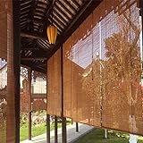 JLXJ Bambusrollo Bambus Fenster Rollo, Licht Filterung Holz Hängende Sonnenschirme für Balkon Veranda Küchenpavillon, Anpassbar (Color : W×H, Size : 90 × 120cm)