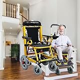 Fabio Elektrischer Treppensteiger – Rollstuhl, 120 kg, Treppenhebe-Sessel, Aluminium, leicht, Krankenwagen-Hebebühne (gelb)