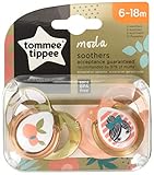 Tommee Tippee Moda Beruhigungssauger, symmetrische kiefergerechte Form, BPA-freies Silikon, 6-18m, 2 stück, mehrfarbig