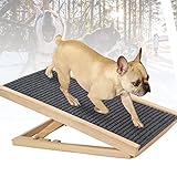 BIWAHumor Klappbare Hunderampe,Haustiere Kofferraumrampe,Klappbar 4 Gänge Höhenverstellbar Aus Holz Rampe,rutschfest,Belastbar Bis 80 Kg für Auto Bett Sofa (Size : Large)