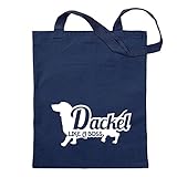Kiwistar Dackel Like a Boss Dackel Tragetasche Baumwolltasche Stoffbeutel Umhängetasche Langer Henk