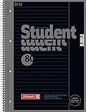 Brunnen 1067925190 Notizblock / Collegeblock Student Colour Code (A4 liniert, Lineatur 25 90 g/m², 80 Blatt) schw