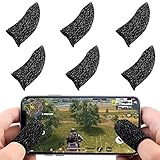 Newseego PUBG Mobile Game Finger Sleeve [6er Pack], Touch Screen Fingerhülse Atmungsaktiv Anti-Sweat-empfindliche Ziel- und Zieltasten für Überlebensregeln/Knives Out für Android & IOS - Schw