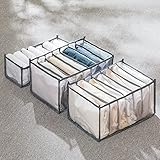 Kleiderschrank Kleidung Organizer Pack mit 3, T-Shirt Jeans Leggings Fach Aufbewahrungstasche Organizer, Faltbarer Schrank Schrank Organizer Nylon Mesh Aufbewahrungsboxen Kleidung Trennungsbox