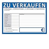 ZU VERKAUFEN Schilder DIN A4, beidseitig bedruckt, KFZ, Auto, PKW Handel (DIN A4, Blau, 1)