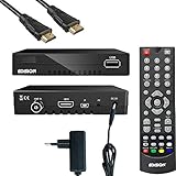 Edison Kabelreceiver FullHD Hybrid DVB-C für digitales Kabelfernsehen inkl. Kabelabel HDMI Kab