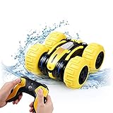 YAMMY RC Wasserfall-Auto, wasserdicht, 1:24, Amphibien-Auto, wiederaufladbar, Erde und Aquatisch, 2-in-1, Fernsteuerung 4 WD 2,4 GHz (Auto RC)