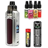 Riccardo e Zigarette Starterset, Lost Vape Ursa Quest Kit, E-Zigaretten Set mit umfangreichem Zubehör ohne Nikotin, Liquids Made in Germany, ohne Nikotin, silver/purple-heart w