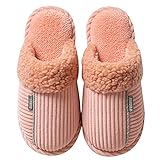 YSXFS Hausschuhe, Frauen Haus Hausschuhe Comfy Memory Foam Schlafzimmer Hausschuhe Weiche Licht Winter Damen Schuhe für Indoor Hotel Anti-snid wasserdichte Sohle(Size:36/37,Color:Rosa)