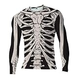 Uonlytech Halloween Herren- Ärmeln T- Shirt Größe XXL Schlank Rundhals Shirt 3D Drei- Dimensionale Skeleton Gedruckt Hemd Skeleton Top Halloween Kostüm für M