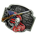 joyMerit Totenkopf Flagge Gürtelschnalle Skelett Cowboy Classic American Damen H