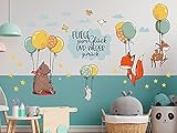 Wandtattoo Kinderzimmer Tiere und Luftballons, als Set, Babyzimmer für Jungen und Mädchen / 100x57