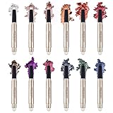 YAHOM 12-Farben-Lidschatten-Stift-Set, wasserdichte Schimmer-Lidschatten-Sticks, langanhaltender Matt-Glitzer-Lidschatten-Stift, Starter-Lidschatten-Stick-S