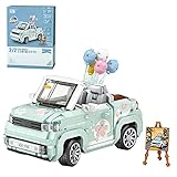 LOTSOFUN Technik Mini Auto, 2-in-1 Cabrio-Auto, Ballon Auto Mini-Stein Nicht Kompatibel mit Lego Technic Creator, kreativ Bauset für Kinder und Erwachsene - 779 Teile - Grü