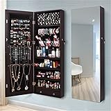 ZzheHou Schmuckschrank In voller Länge Spiegel Lagerschrank Schmuckkabinett Makeup Kabinett Spiegel Schlafzimmer Schrank Garderobe Spiegel Organisieren Sie Ihren gesamten Schmuck