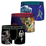 FREEGUN The Legend of Zelda Herren Boxershorts 3er Pack Nintendo Hyrule Link Triforce Meisterschwert Druck ohne Eingriff S M L XL XXL, Größe:S, Farbe:Motivmix