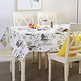 marca blanca Nappe Imperméable Nappe en Toile Cirée Rectangulaire PVC Table Rectangulaire Résistant Nappe Anti-Taches Enduite Imprimé Table à Manger Picnic Party Jardin Lavable Entretien Facile 1.2