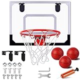 STAY GENT Mini Basketballkorb für Kinder und Erwachsene, Mini Basketballkorb Indoor für Tür Hängen Zimmer mit 3 Ball und Luftpumpe Schlafzimmer, Büro, Sport Spiel Satz Geschenke für Jungen und M