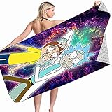 LXTOPN Rick and Morty Handtuch aus Mikrofaser, Motiv: Badetuch, 3D-Digitaldruck, Reisen, Strand, Schwimmen, Bad, für Kinder und Erwachsene (6,80 x 160 cm)