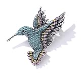 XXIXXV Schal Clip Schal Pin Vintage Vogel Brosche für Frauen Legierung Kolibri-Kristall Strass Schmuck weiblich Mantel Kragen Pin Herren Zubehör B