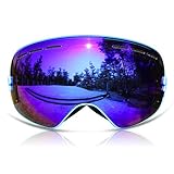 GANZTON Skibrille Snowboard Brille Doppel-Objektiv UV-Schutz Anti-Fog Skibrille Für Damen Und Herren Jungen Und Mädchen Himmelb
