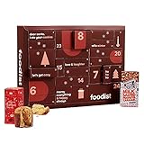 Foodist Gourmet Adventskalender 2021 mit 24 internationale Snacks wie Chips, div. Schokolade, Gebäck, salzigem Nuss-Mix, Fruchtgummis uvm. - exklusive Geschenk für Paare inkl. Rezept-Buch & DIY Tipp