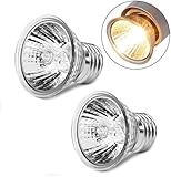 Eilinco Wärmelampe für Schildkröten, 2x50W UVA UVB Reptilien Heizlampe Birne, E27 Wärmelampe Terrarium für Reptilien/Eidechsen/schildkröten/Schlang