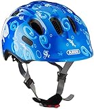 ABUS Smiley 2.0 Kinderhelm - Robuster Fahrradhelm für Mädchen und Jungs - Blau mit Hai-Muster, Größe M