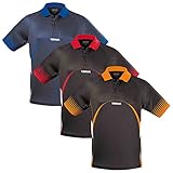 Tibhar Tischtennis Trikot Herren Break | Tischtennis Shirt | Tischtennis Polo-Hemd |Polyester (schwarz-orange, 3XL)